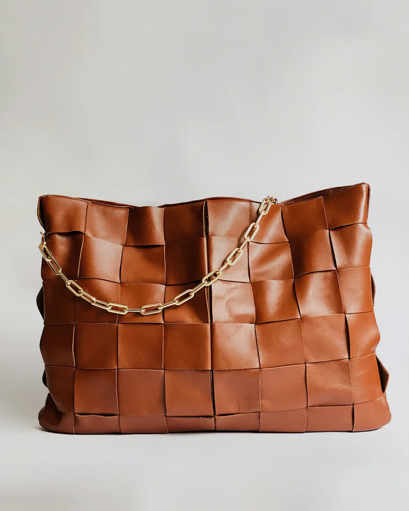 Bottega Veneta Cassette Chain Bag, Cognac