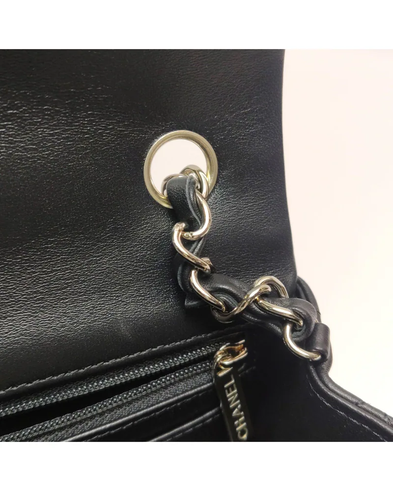 Chanel Classic Flap Large Mini, close up light wear on the hardware