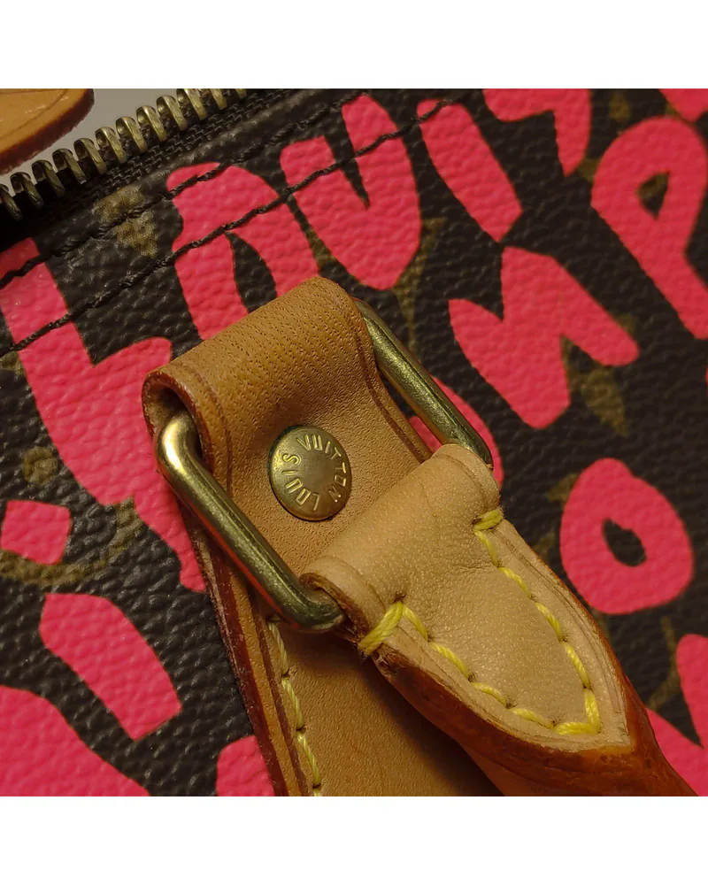 Louis Vuitton Speedy 30, Stephen Sprouse Graffiti, close up moderate wear on the hardware