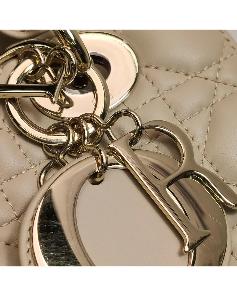 Dior Lady Dior Small, close up light wear on the hardware