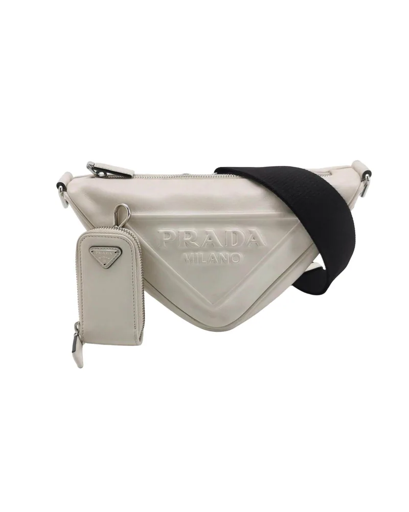 Prada Triangle Bag with Pouch, White
