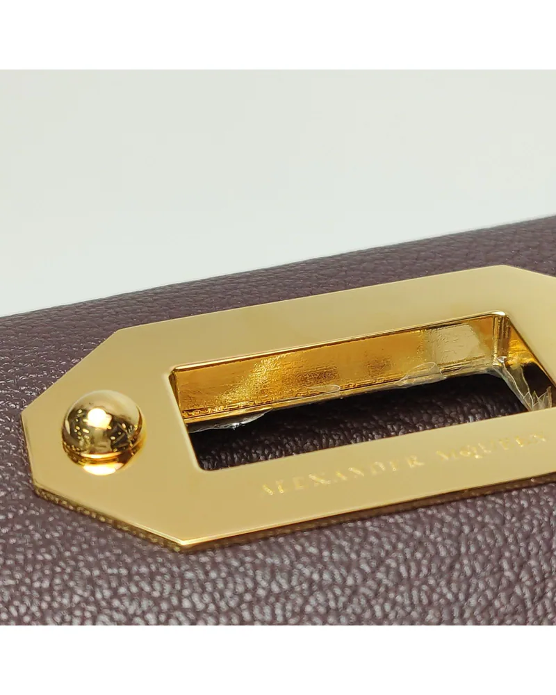 Alexander McQueen The Box Bag, close up light wear on the hardware