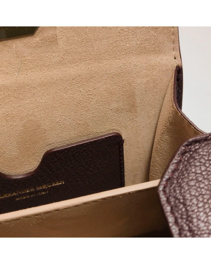 Alexander McQueen The Box Bag, close up light marks on the lining
