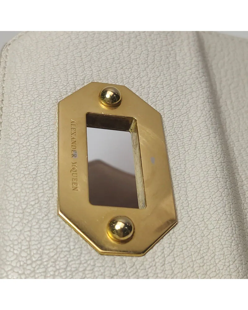Alexander McQueen The Box Bag, close up moderate wear on the hardware