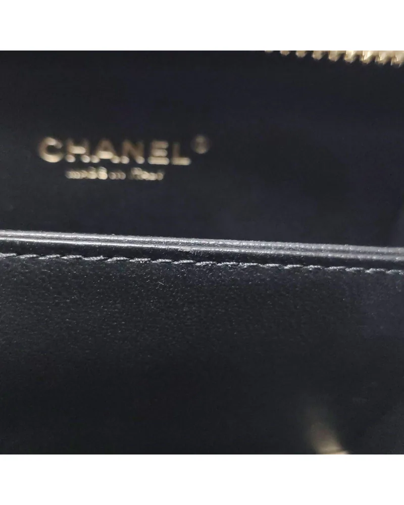 Chanel Vanity Case Small, close up light wear on the lining