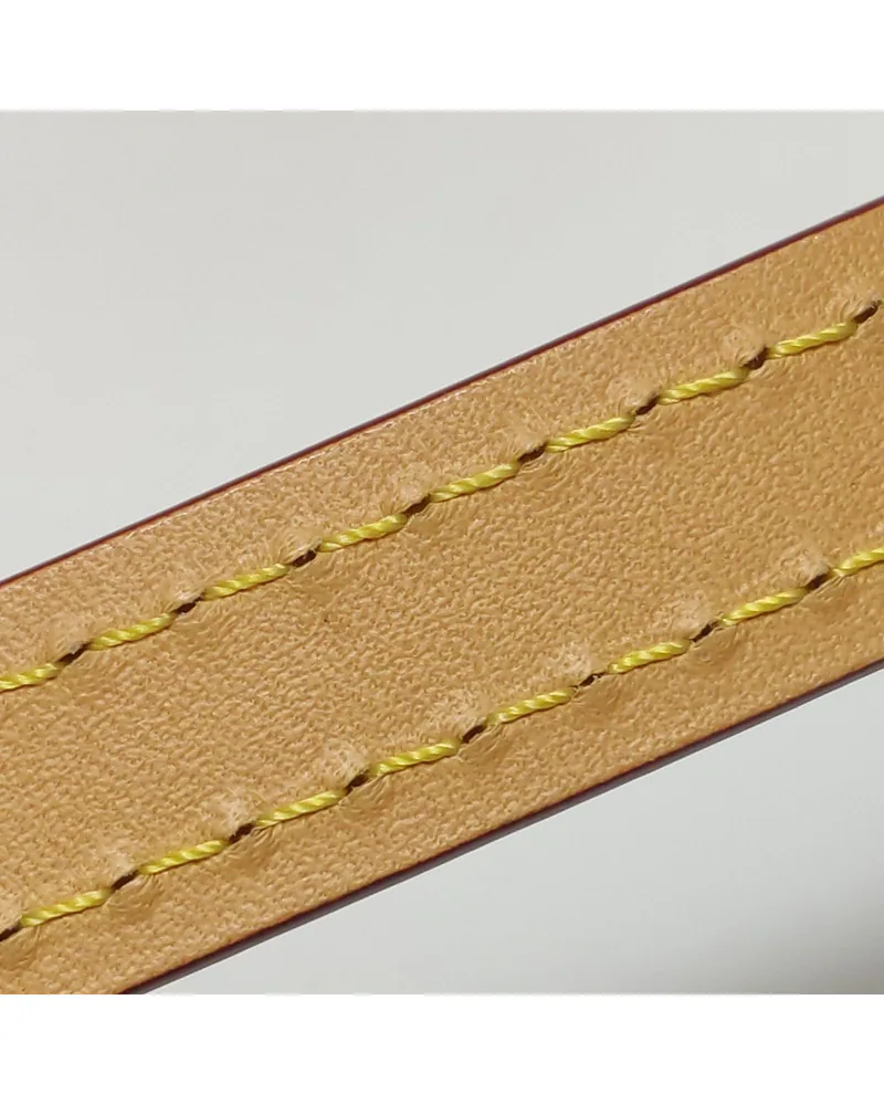 Louis Vuitton Nano Boulogne, close up light wear on the natural leather trim