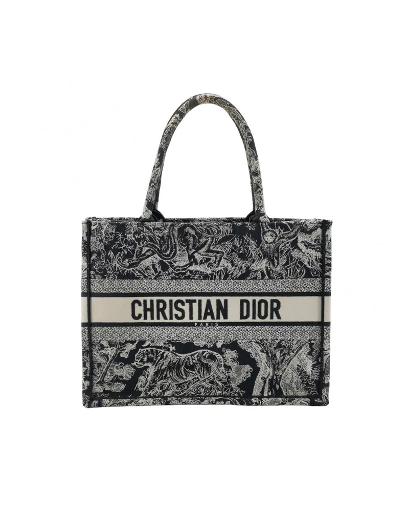 Dior Book Tote Medium, Toile de Jouy, Black
