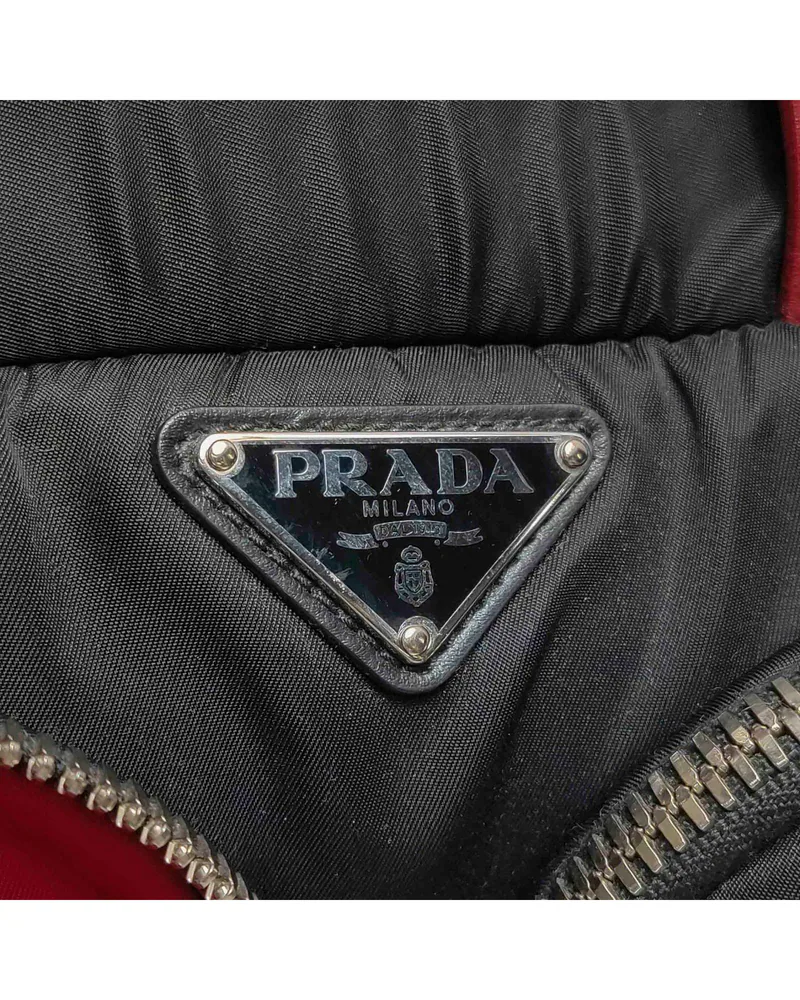 Prada Re-Nylon Cargo Crossbody, close up light wear on the hardware