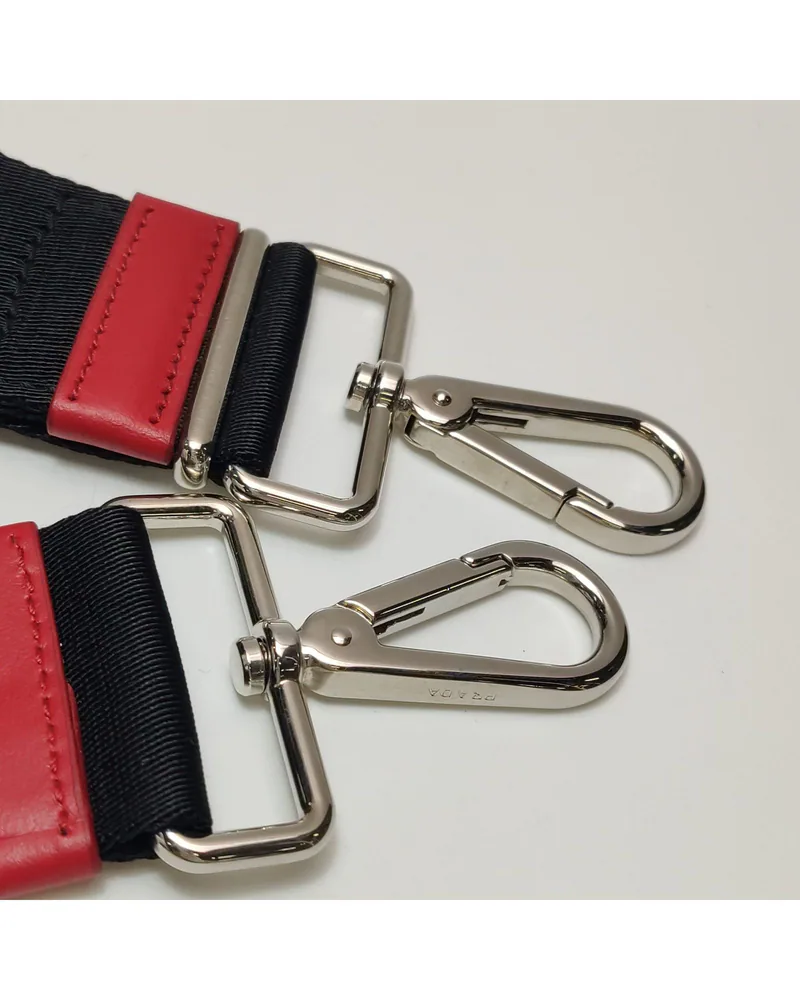 Prada Re-Nylon Cargo Crossbody, close up light wear on the hardware