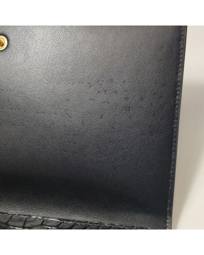 Saint Laurent Kate, Croc-Embossed, close up light marks on the lining