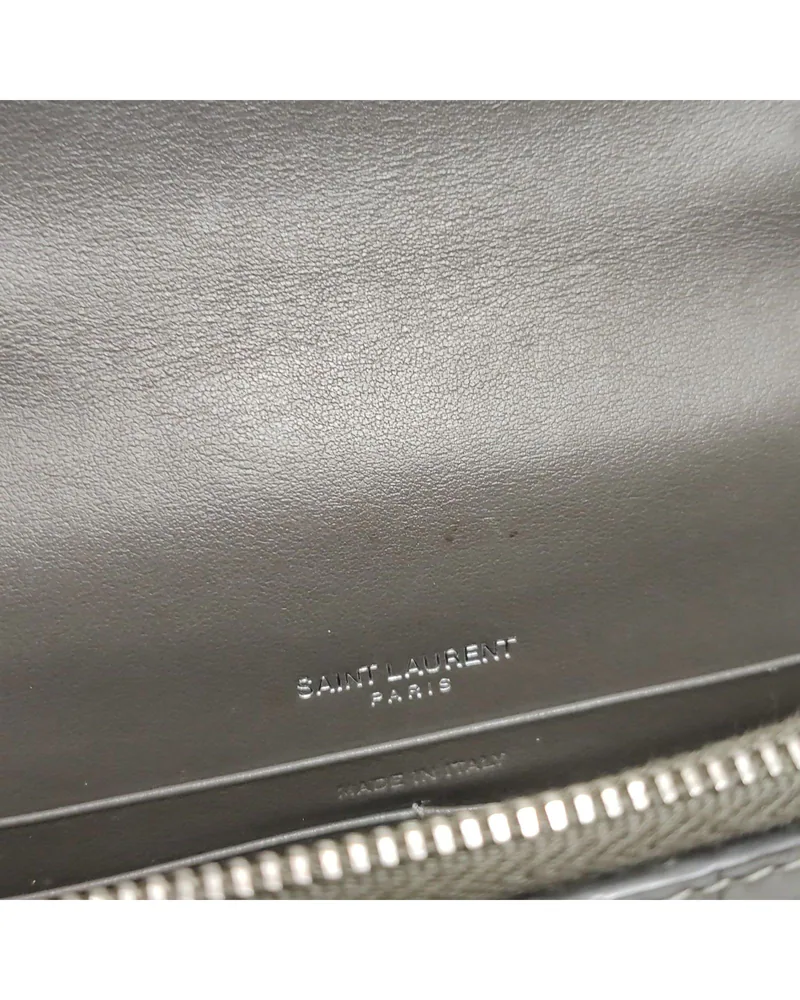 Saint Laurent Sunset, Croc-Embossed, close up light marks on the lining