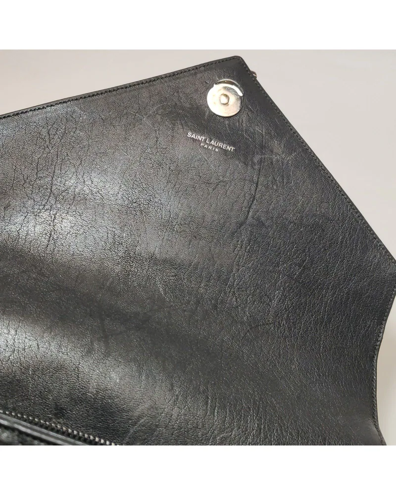 Saint Laurent College Medium, close up moderate scratches on the lining