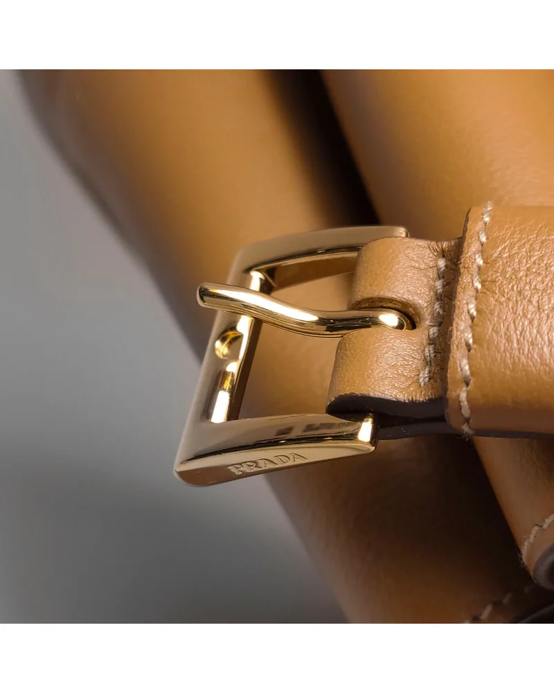 Prada Buckle Medium, close up light wear on the hardware