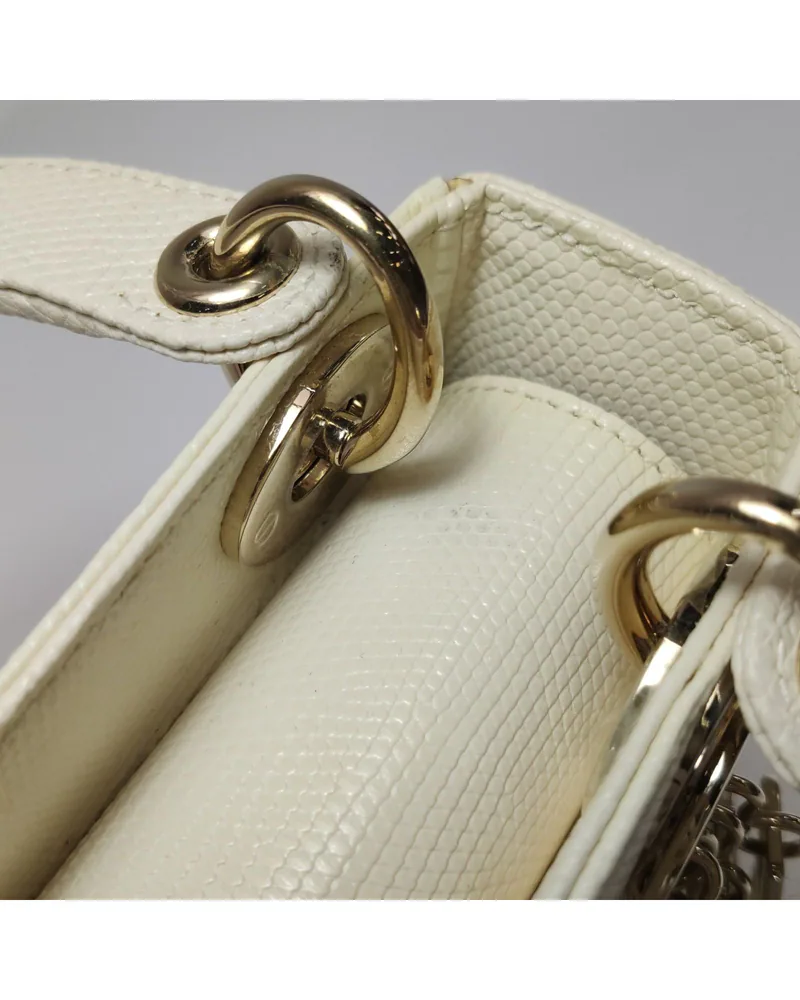 Dior Lady Dior Mini, Lizard, close up light marks on the lining