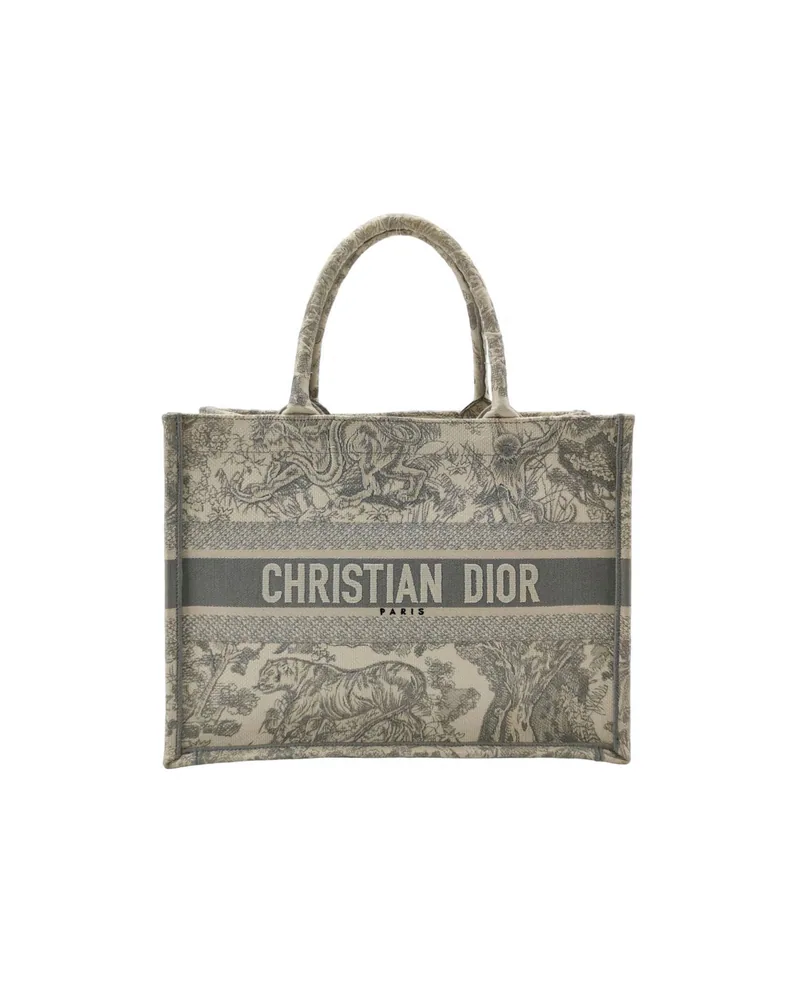 Dior Book Tote Medium, Toile de Jouy, Grey