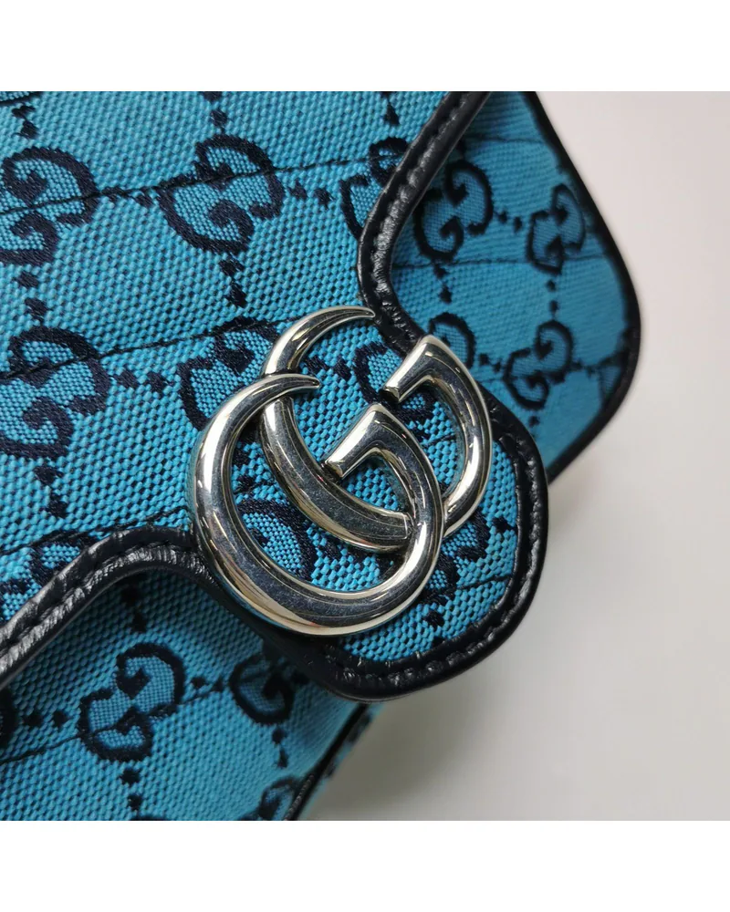 Gucci GG Marmont Super Mini, close up light wear on the hardware