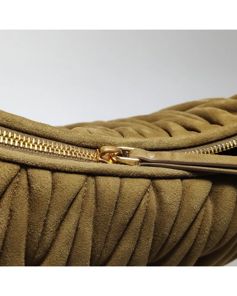Miu Miu Wander, Suede, close up light wear on the hardware