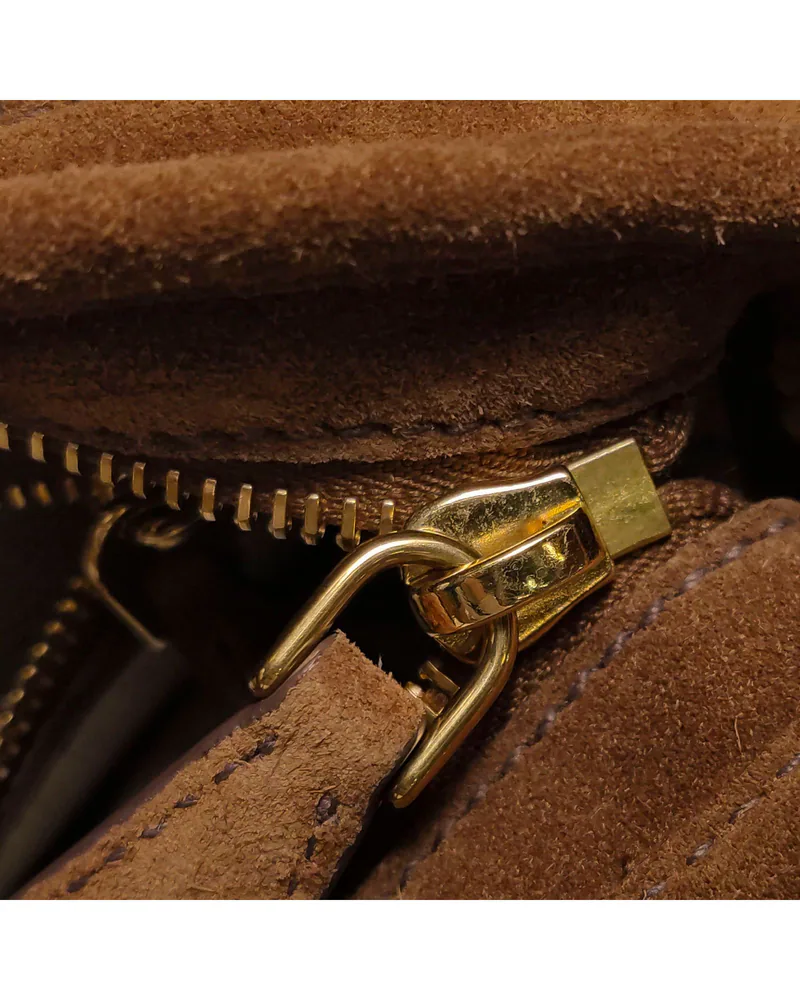 Miu Miu Aventure, Suede, close up light wear on the hardware